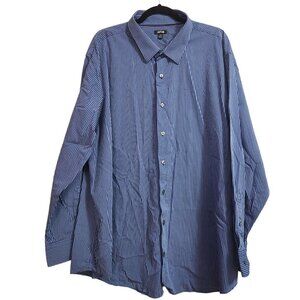 Apt 9 Mens Blue striped long sleeve shirt 3XB All Cotton